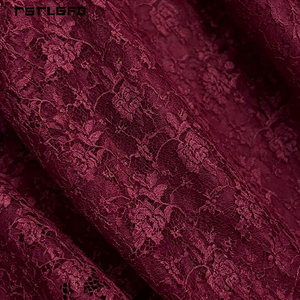 Luxury Burgundy Floral Lace Breathable Floor Length Open Abaya Set <b>Bell</b> Sleeve Inner Dress Modest Muslim Women Evening Party Two - Product Image 3