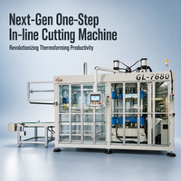 Voedselveilige automatische in-line servo snijmachine voor plastic fruitbakjes, voedselcontainers en thermoforming verpakkingslijnen