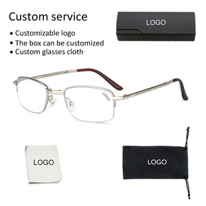Designer <strong>Mini</strong> Square Retractable Temples Anti Blue Light Blocking Metal Mens Folding <strong>Reading</strong> <strong>Glasses</strong> With Case for Man - Product Image 5