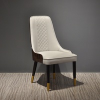 MEDICI CH-086 #   Chaises de salle à manger modernes de luxe légères et mobiles, coussins de siège souples en simili cuir, meubles de maison haut de gamme en bois d'ébène
