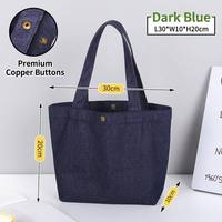 Sac fourre-tout en jean personnalisable, sac en toile minimaliste avec bouton en laiton, vente en gros, sac cadeau pour promotion d'entreprise