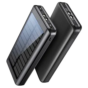 Banco de carga de teléfono móvil Solar de alto rendimiento de gran capacidad 16000mAh Mini fuente de alimentación móvil portátil ultrafina