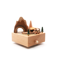 Harmonie Play Time With Toy Train Boîte à musique en bois Merry-go-round Xmas Kids Birthday Gift Wedding Decoration Boîte à musique en bois