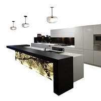 Comptoir de bar en pierre d'onyx rétroéclairé sur mesure, design moderne et écologique, garantie 10 ans, salon, sous-sol, hôtel, salle de sport
