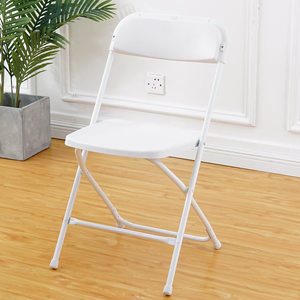 Hot Selling Cheap <b>White</b> Folding <b>Chair</b> Metal Frame Lightweight Portable <b>Plastic</b> <b>Chair</b> for Event Wedding Outdoor Use Wholesale - Product Image 5