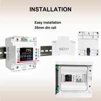 Pembayaran di muka 1-100A 220v 1p+n Smart Tuya WiFi Meteran Energi Cerdas Dua Arah Perlindungan Tegangan Lebih Tegangan Kurang dan Kebocoran