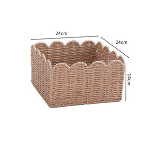 Panier de corde de <span class=keywords><strong>papier</strong></span> suspendu tissé de haute qualité stockage polyvalent pour cuisine salle de bain salon pour outils de literie alimentaire - Product Image 5