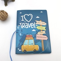 Dompet Travel PVC multifungsi, kartun lucu, dompet paspor, pelindung kartu kredit, pemegang dokumen tiket paspor