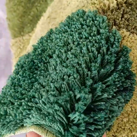 Tapis d'intérieur en microfibre 3D touffeté vert mousse, design OEM, pour chambre et salle de bain