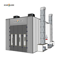 Cabine de peinture continue à haut volume avec système de chariot automatisé à indexage pour la production en série de camions utilitaires et de fourgons
