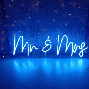 Nouveauté : Enseigne néon Mr et Mme, personnalisée, faite à la main, joyeux anniversaire, lettres en acrylique LED, inscription « Happily <span class=keywords><strong>Ever</strong></span> <span class=keywords><strong>After</strong></span> », décoration intérieure, mariage - Product Image 1
