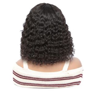 Pelucas de corte Bob rizado 100% cabello virgen, cabello humano indio crudo corte Bob corto sin encaje peluca con máquina de explosión Mace peluca onda de agua - Product Image 2