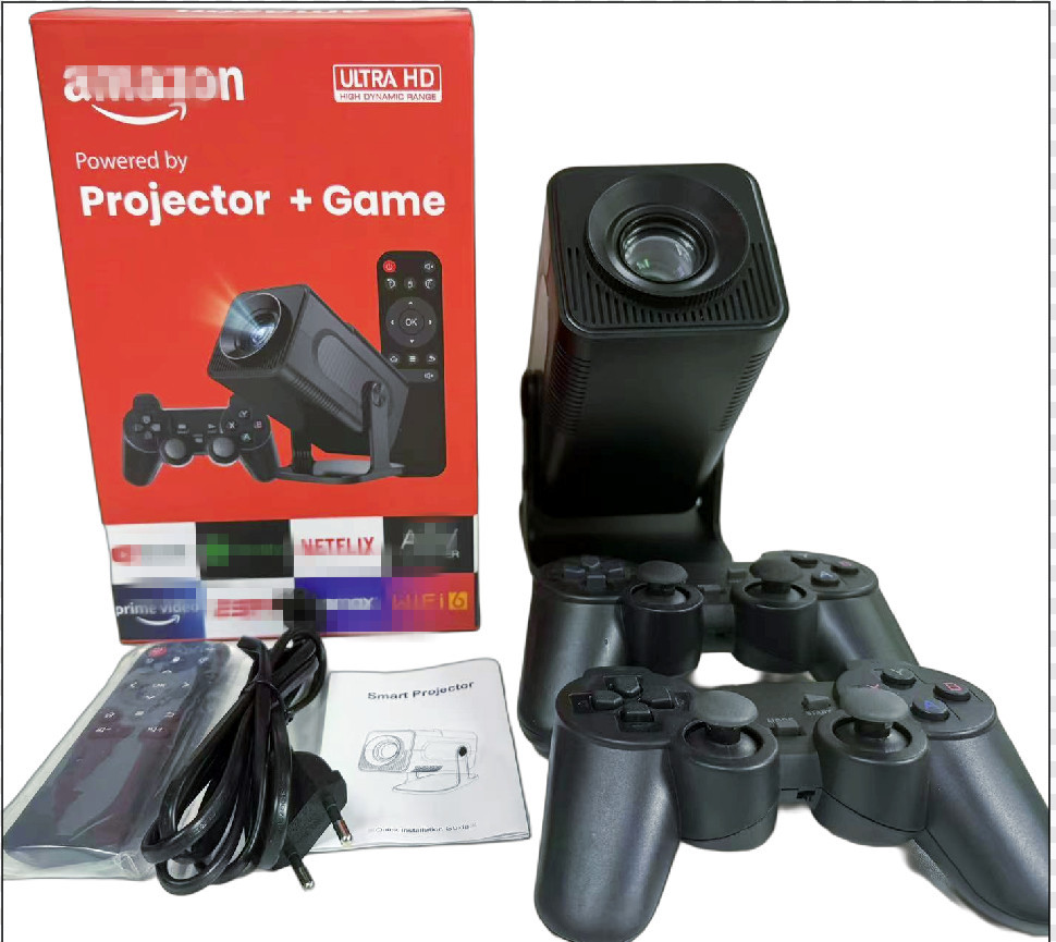 X10 Plus Retro Game Console With Projector,4K HD Portable Projector