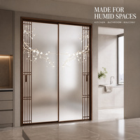 Nouvelle porte coulissante en aluminium et verre, style chinois, certifiée 3C, étanche, écologique, en fibre de verre pour salle de bain, OEM/ODM