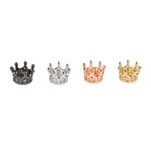 Crown Spacer <b>Beads</b> Micro <b>Set</b> Cubic Zirconia DIY Jewelry Accessories For Bracelet Necklace Making 18K Gold Silver Rose Gold Black - Product Image 5