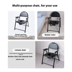 Sử Dụng Nhà Thép Carbon Gấp Ghế <span class=keywords><strong>Commode</strong></span> Cho Người Cao Tuổi Sau Phẫu Thuật Phục Hồi Phòng Ngủ Di Động Nhà Vệ Sinh Phòng Tắm Thiết Bị An Toàn - Product Image 2