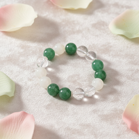 Nouveauté : Bracelet en quartz vert fraise et pierre de lune, design tendance, pierres précieuses naturelles, pour femme, idéal comme cadeau