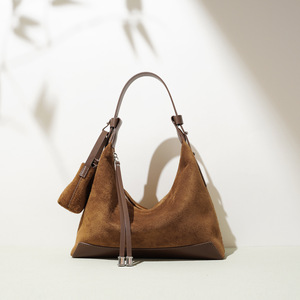 Sac à main bandoulière vintage en cuir véritable haut de gamme, design élégant et simple, fermeture éclair, polyvalent, avec une seule bandoulière - Product Image 3