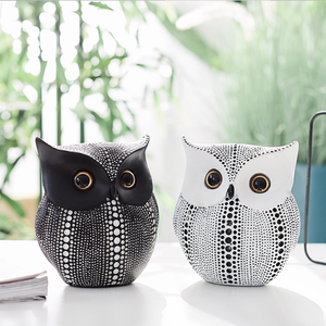 Pequeña estatua de búho hecha a mano figuritas de resina <span class=keywords><strong>Buho</strong></span> para decoración del hogar para sala de estar dormitorio u Oficina Decoración - Product Image 1