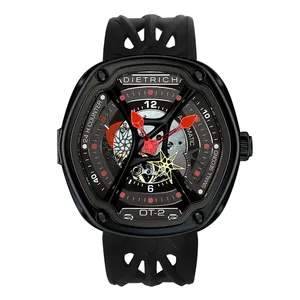 Reef Tiger Chronograph Sport Watches for Men Skeleton Dial with Date Business Bracelet Watch Relogio Masculino