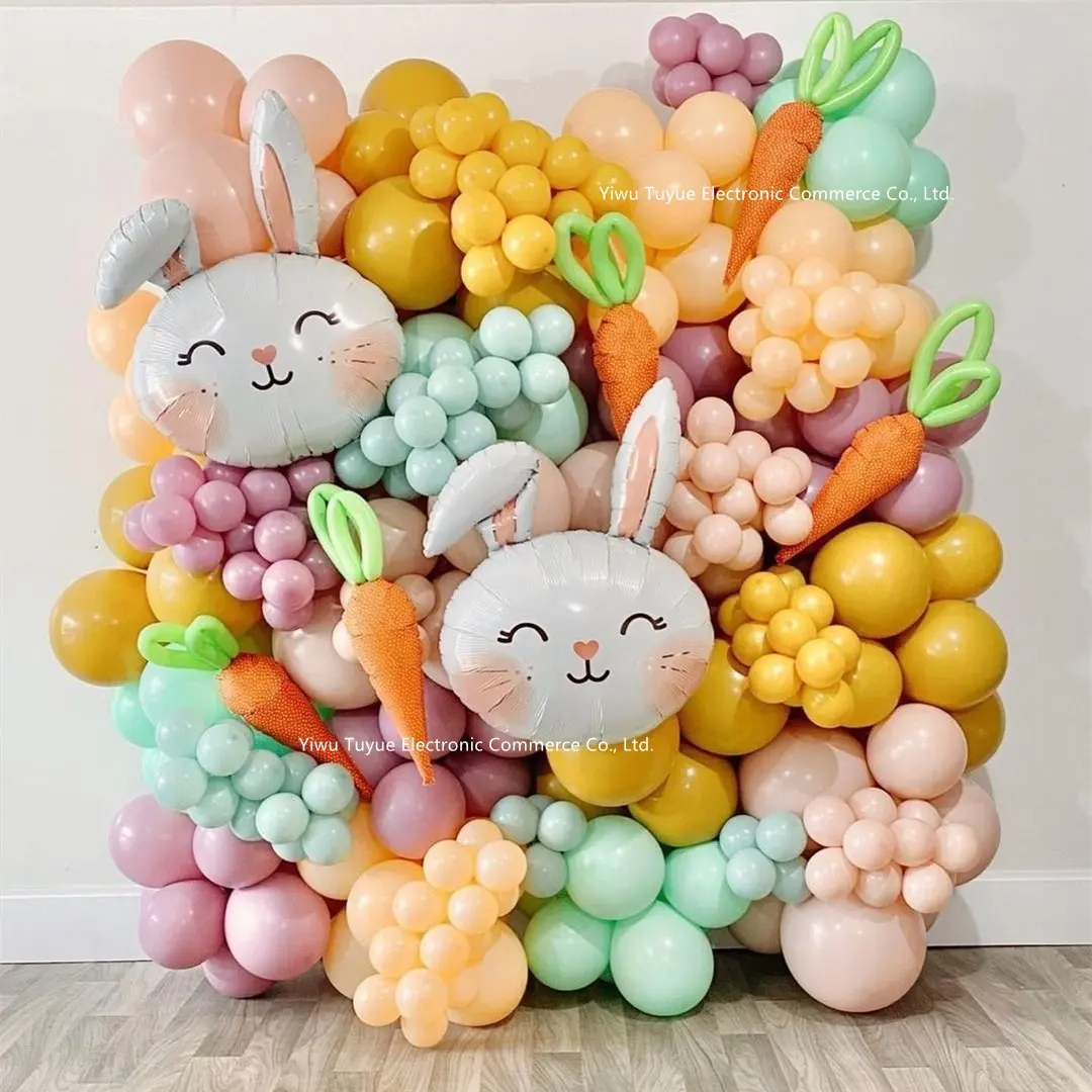 खरगोश की बंनी अंडे के गुब्बारों ने बच्चे के जन्मदिन के लिए हल्के कैंडी बैग के बॉक्स गाजर का उपहार दिया