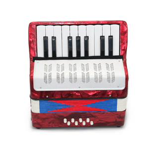 Mini Acordeón Profesional de Alta Calidad Rojo Azul Verde de 8 Bajos y 17 Teclas para Principiantes - Product Image 2