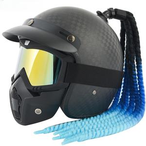 Nouveau casque de moto rétro en fibre de carbone léger taille extra large - Product Image 6