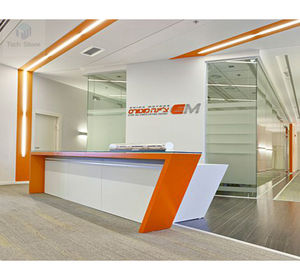 Bureau d'accueil élégant en pierre artificielle écologique pour hôpital, bureau, école et centre commercial - Product Image 1