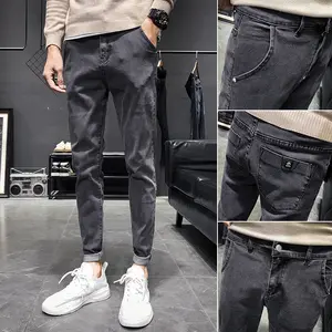 Streetwear High Quality Custom Printed Jeans Vintage Wash Men's Denim Pants Laser Print Denim Jeans Men