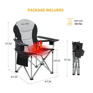 Heated Folding Outdoor Camping Fishing Chair Heat Up Chair