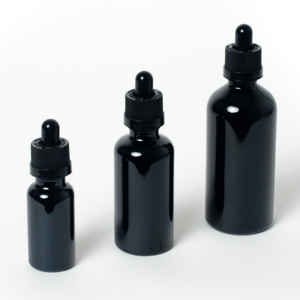 Flacon d'huile essentielle CR, opale noire, violet UV, flacon en verre résistant aux enfants avec pipette et bouchon en plastique - Product Image 5