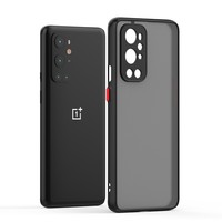 Peau Sentiment Contraste Couleur Givré Couverture de Téléphone Dur PC Silicone Téléphone Cas pour One Plus 9 Pro