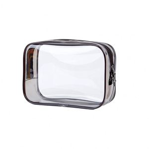 <b>Clear</b> PVC Luxury Cosmetic <b>Bag</b> with Fashionable Letter Pattern Zipper - Product Image 1
