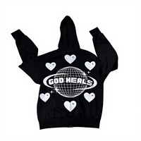 100% Terry Cotton 450 GSM Hoodie Kustom Set Flare Print Tracksuit Oversized Dengan Desain Bordir Timbul untuk Pria