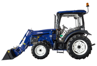 Traktor Pertanian Foton Lovol 60HP 604E dengan Pemuat Depan Traktor Pertanian Mini Beroda 4x4 Traktor Pertanian