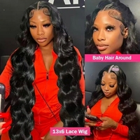 Wig Rambut Asli Brasil 100% Cuticle Aligned 15A Double Drawn Body Wave HD Lace Front Pre Plucked Glueless 13x4 13x6