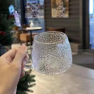 Venta al por mayor Ins 400ml portátil oso martillado taza <span class=keywords><strong>de</strong></span> vidrio transparente taza para beber con asa botella <span class=keywords><strong>de</strong></span> <span class=keywords><strong>agua</strong></span> <span class=keywords><strong>de</strong></span> vidrio - Product Image 6