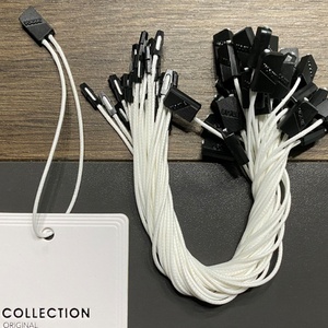 Cordon personnalisé économique pour étiquettes volantes, en polyester, pour étiquettes en tissu de luxe, avec logo en relief et scellé plastique - Product Image 2