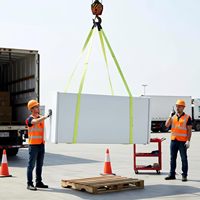 Sangle de levage robuste en nylon 3 tonnes pour la protection des arbres, rapport de levage 5:1 6:1 7:1, 4m, double œillet industriel avec extrémité anti-usure