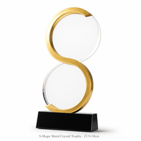 Trofeo de Cristal Metálico Personalizado, Premio Creativo con Grabado Láser Interno, Regalos Conmemorativos de Alta Gama para Reuniones Anuales Corporativas