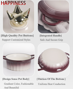 Vente en gros d'ustensiles de cuisine marmite en fonte par courriel marmite en fonte émaillée moderne bon marché marmite en fonte et émaillage - Product Image 6