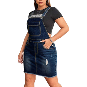 Nouvelle arrivée Robe salopette en jean sans manches à franges et multi-poches pour femmes Mode - Product Image 4