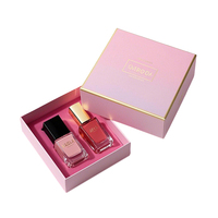 Boîte à huile de vernis à ongles rose vif en deux pièces avec logo imprimé personnalisé Emballage cadeau élégant gaufrage mat avec couvercle en carton rigide