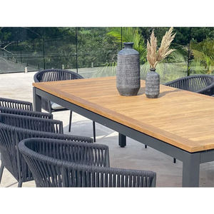 Juego de muebles de aluminio para exterior, mesas y sillas para restaurante, patio exterior, mesa de comedor de 6 plazas - Product Image 6