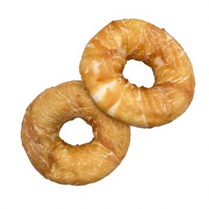 Friandises pour chiens OEM : Donuts à la viande de poulet enveloppés de peau de bœuf, à haute teneur en protéines, pour toutes les générations, 200g - Product Image 1