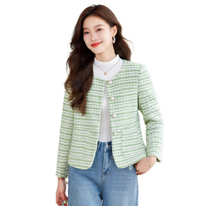 White Wool Blazer For Women Short Coat Elegant Casual Spring Autumn Style With Pocket No-Wrinkle Treatment - Product Image 5