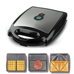 Machine à petit-déjeuner 3 en 1, plaque chauffante électrique, gaufrier, appareil à sandwichs, appareil à steaks, chauffage double face, plaque de cuisson multifonctionnelle - Product Image 5