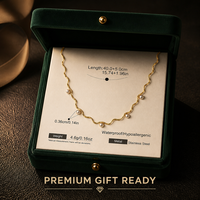 Collier tendance en acier inoxydable plaqué or 18 carats avec chaîne ondulée, perle d'eau douce et pendentif zircon, style minimaliste, pour superposition, cadeau unisexe