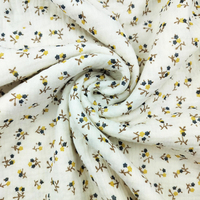 Vente chaude petites fleurs mignonnes impression mousseline Double gaze crêpe 100% coton tissu pour pyjamas de bébé