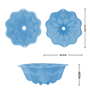 Moule à gâteau rond en silicone de qualité alimentaire sans BPA, en forme de fleur, pour la pâtisserie domestique en gros - Product Image 3